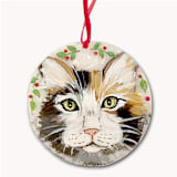 "Personalized Cat Ornament on 3" Round Glass" - Ornaments in multicolorassorted-colors by AlisonJerry