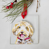 "Custom Dog Portrait, Hand painted on 3" Glass Ornament" - Ornaments in multicolorassorted-colors by AlisonJerry