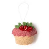 "Felt Strawberry Shortcake Ornament" - Ornaments in pink by Global Goods Partners