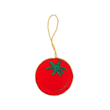 "Tomato Embellished Christmas Ornament" - Ornaments in red by Jollity and Co