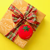 "Tomato Embellished Christmas Ornament" - Ornaments in red by Jollity and Co