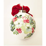 "Personalized Christmas White Floral Ceramic Ornament" - Ornaments in multicolorassorted-colors by AlisonJerry