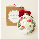 "Personalized Christmas White Floral Ceramic Ornament" - Ornaments in multicolorassorted-colors by AlisonJerry