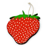 "Wooden Silkscreen Strawberry Ornament" - Ornaments in red by Shannon Broder