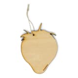 "Wooden Silkscreen Strawberry Ornament" - Ornaments in red by Shannon Broder