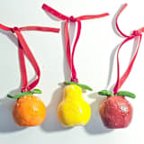 "Hand-made, Clay, Fruit Ornaments" - Ornaments in multicolorassorted-colors by AlisonJerry