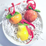 "Hand-made, Clay, Fruit Ornaments" - Ornaments in multicolorassorted-colors by AlisonJerry