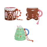 "Baking Spirits Bright Mug Ornament - Set of 3" - Ornaments in multicolor by Jollity and Co