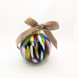 "Abstract Multicolor Hand Painted Christmas Ornament in Peacock Colors" - Ornaments in multicolor by The Savage Label