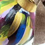 "Abstract Multicolor Hand Painted Christmas Ornament in Peacock Colors" - Ornaments in multicolor by The Savage Label