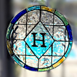 "Faux Stained Glass Ornament- Personalized" - Ornaments in multicolor by Inkspiringletters