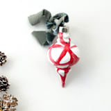 "Red Plant Cell Vintage Ornament with Green Ribbon" - Ornaments in red by Mary Gaspar