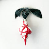"Red Plant Cell Vintage Ornament with Green Ribbon" - Ornaments in red by Mary Gaspar