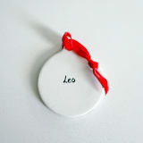 "Custom Hand Painted Pet Ornament - Santa Hat" - Ornaments in white by Arohika Verma