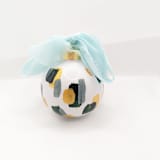 "Green, Sage, and Gold Shimmer Hand-Painted Ceramic Christmas Ornament" - Ornaments in green by The Savage Label