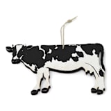 "Wooden Silkscreen Cow Ornament" - Ornaments in black by Shannon Broder