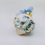 "Floral Onion shaped Ceramic ornament" - Ornaments in blue by Arohika Verma