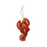 "Lobster Beaded Christmas Ornament" - Ornaments in red by Jollity and Co