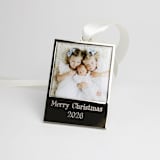 "2026 Custom Photo Ornament Merry Christmas" - Ornaments in silver by Kimbra Designs