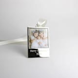 "2026 Custom Photo Ornament Merry Christmas" - Ornaments in silver by Kimbra Designs