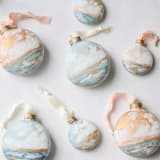 "Blue Heavenly Seascape Ornament" - Ornaments in blue by Kristen Laczi