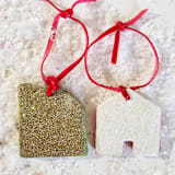 "2 Hand-made Clay Christmas Home Ornaments" - Ornaments in red by AlisonJerry