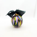 "Elegant Multicolor, Abstract, Hand Painted Ceramic Christmas Ornament" - Ornaments in blue by The Savage Label