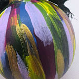 "Elegant Multicolor, Abstract, Hand Painted Ceramic Christmas Ornament" - Ornaments in blue by The Savage Label