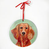 "Dachshund, Decoupage Ornament" - Ornaments in multicolorassorted-colors by Carol C. Young