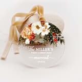 "Personalized Acrylic Couple's First Christmas Married Ornament, Set of 1" - Ornaments in multicolor by Iveta Abolina