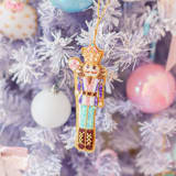"Candy Nutcracker Beaded Ornament" - Ornaments in multicolorassorted-colors by Jollity and Co