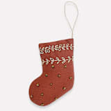 "Cotton Stocking Ornament" - Ornaments in red by Anchal