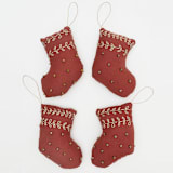 "Cotton Stocking Ornament" - Ornaments in red by Anchal