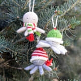 "Octopus Ornaments, set of 3" - Ornaments in gray by Melange Collection
