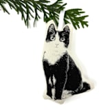 "Silkscreen Black and White Kitten Ornament" - Ornaments in black by Broderpress