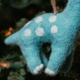"Felt Holiday Dinosaur Ornament" - Ornaments in blue by Aahlada Chennupati