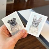 "Custom Mini Gold-Framed Pet Portrait" - Ornaments in multicolor by Laura Kinsella
