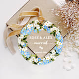 "Personalized Acrylic Blue Forget Me Not Married Ornament, Set of 1" - Ornaments in blue by Iveta Abolina