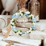 "Personalized Acrylic Blue Forget Me Not Married Ornament, Set of 1" - Ornaments in blue by Iveta Abolina