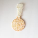 "Botanical Illustrated Ornament 3" - Ornaments in gold by Jocelyn Elizabeth