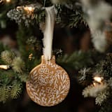 "Botanical Illustrated Ornament 3" - Ornaments in gold by Jocelyn Elizabeth