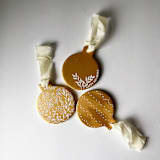 "Botanical Illustrated Ornament 3" - Ornaments in gold by Jocelyn Elizabeth