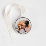 "Custom Photo Ornament Silver Round" - Ornaments in silver by Kimbra Mooers