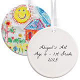 "Child Art Photo Upload Round Disc Ornament BR DOUBLE SIDED" - Ornaments in multicolorassorted-colors by Colin Supple