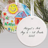 "Child Art Photo Upload Round Disc Ornament BR DOUBLE SIDED" - Ornaments in multicolorassorted-colors by Colin Supple