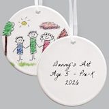 "Child Art Photo Upload Round Disc Ornament BR DOUBLE SIDED" - Ornaments in multicolorassorted-colors by Colin Supple