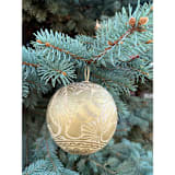 "Hand Carved Jicara Gourd Ornaments from Mexico - Gold" - Ornaments in gold by Vanessa Sherwood