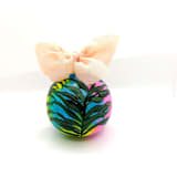"Abstract, Palm Leaves Hand-Painted Neon Multicolor Ceramic Ornament" - Ornaments in multicolor by The Savage Label