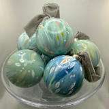 "Glacier" - Ornaments in blue by Melissa Stone Mangham