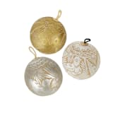 "Hand Carved Jicara Gourd Ornaments from Mexico - White" - Ornaments in white by Vanessa Sherwood